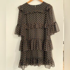 Madewell Waterlily Ruffle Dress in Heart Flip